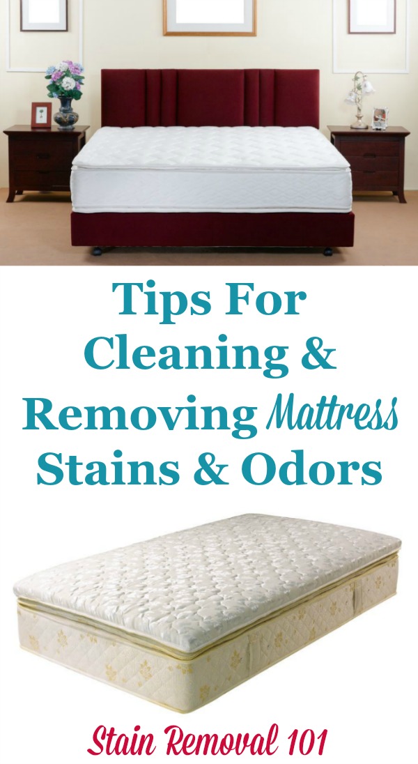 Tips for cleaning and removing mattress stains and odors {on Stain Removal 101} #MattressStainRemoval #MattressCleaning #CleaningTips