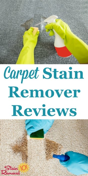 Here is a round up of over 35 carpet stain remover reviews to find out what products work best to remove carpet stains caused by a wide variety of spills and messes {on Stain Removal 101} #CarpetStainRemover #CarpetStainRemoval #CarpetStains