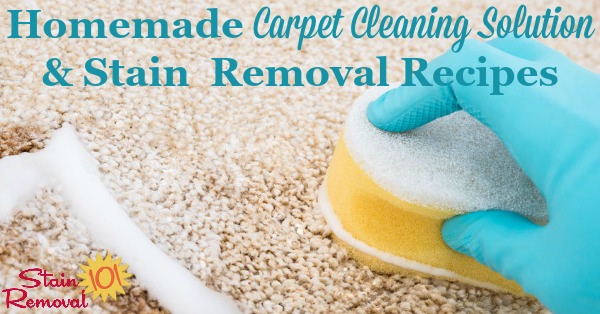 Here is a round up of homemade carpet cleaning solution and stain removal recipes, for both general cleaning and specific stains {on Stain Removal 101}