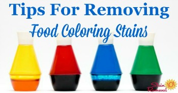 Tips for removing food coloring stains