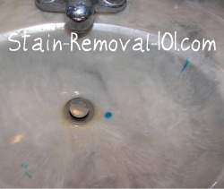 toothpaste splatters in sink