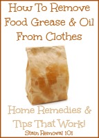 how to remove food grease and oil from clothes