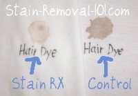 hair dye stain removal results