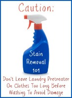 caution when using laundry pretreater